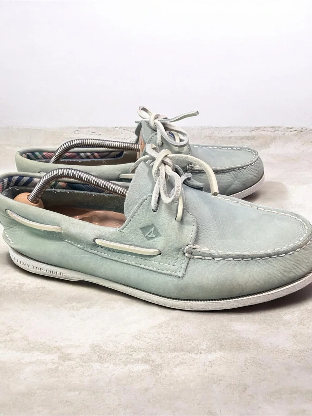 Sperry Top Sider Men's Casual Lace-Up Boat Shoes in Sage Green